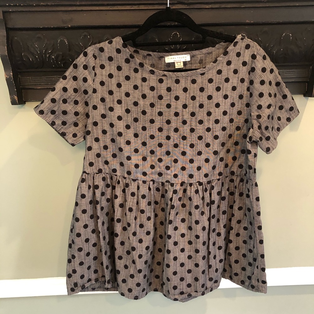 EUC Polka Dot Peplum top sz S